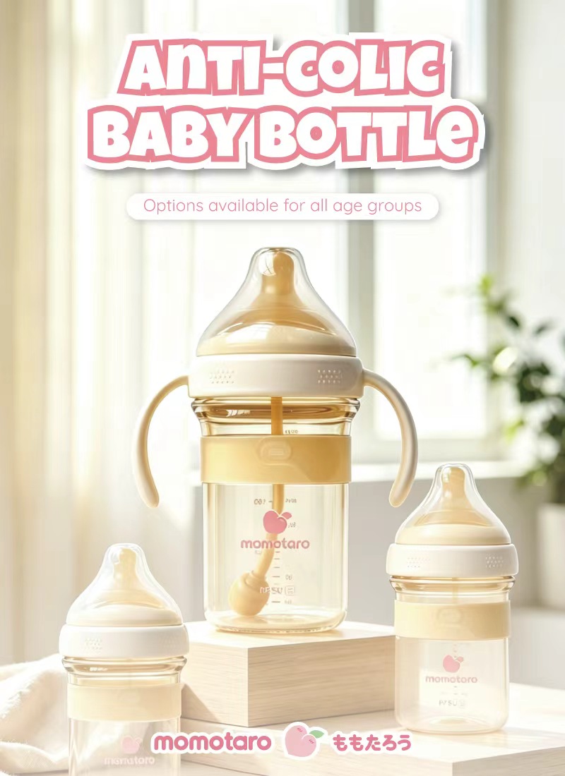 Bình sữa chống đầy hơi Momotaro: Bé bú thoải mái cho mọi giai đoạn