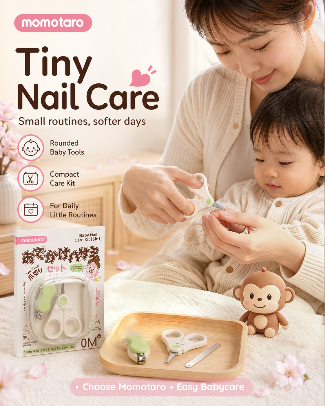 Bộ chăm sóc móng tay bé Momotaro – Chăm sóc nhẹ nhàng cho những ngón tay nhỏ xíu