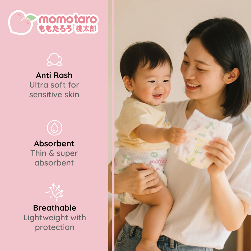 Tã trẻ em Momotaro: Gentle, Thở thích và Chăm sóc thoáng khí cho mọi em bé